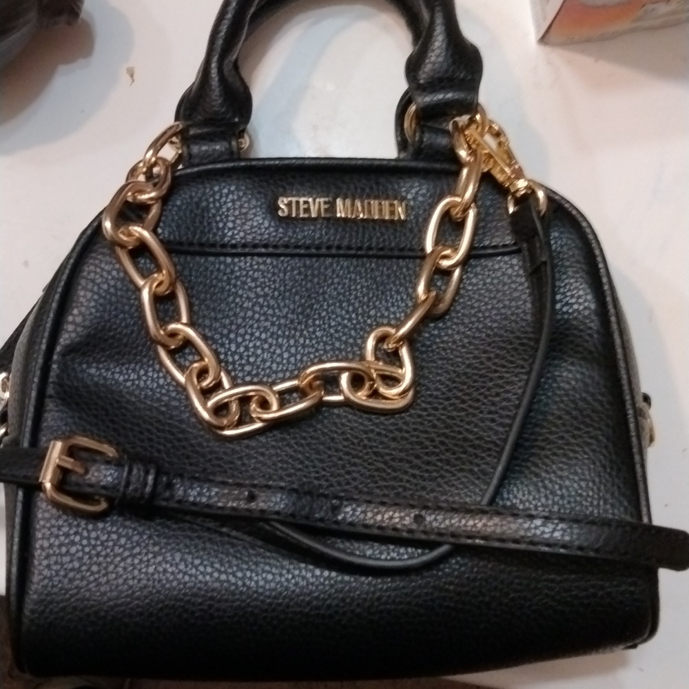 Steve Madden black with gold hardware
